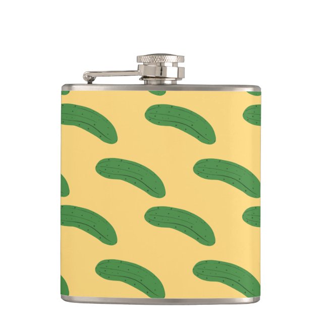 Cucumber Pickles Vegetable Lover Food Humor Flask (Front)