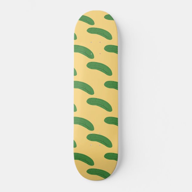 Cucumber Pickles Vegetable Lover Food Humor Skateboard (Front)