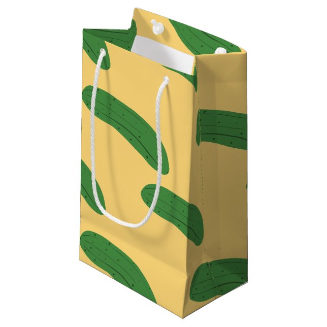 Cucumber Pickles Vegetable Lover Food Humor Small Gift Bag (Front Angled)
