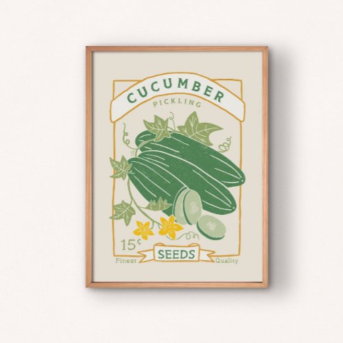 Cucumber Pickling Seed Packet Poster 