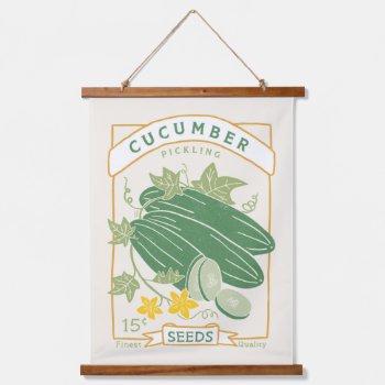 Cucumber Seed Packet Hanging Tapestry by Low_Star_Studio at Zazzle