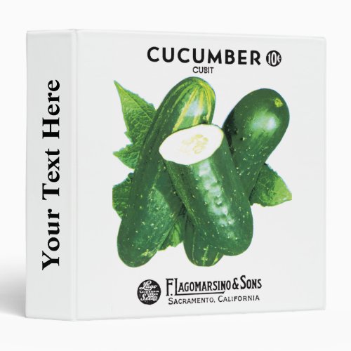 Cucumber Seed Packet Label Binder