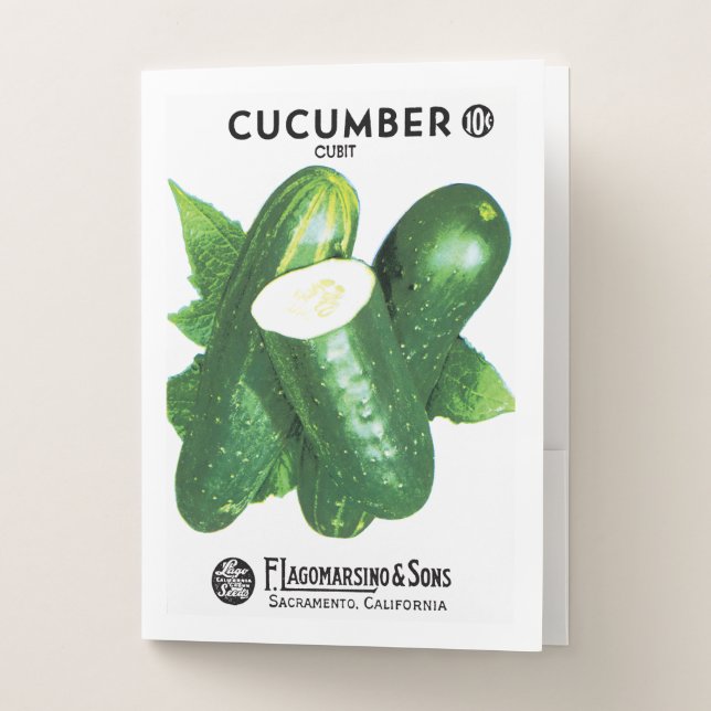 Cucumber Seed Packet Label Pocket Folder (Front)