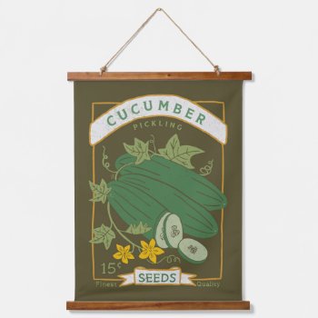 Cucumber Seed Packet (rustic Green) Hanging Tapestry by Low_Star_Studio at Zazzle