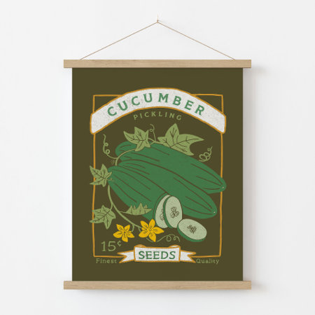 Cucumber Seed Packet (rustic Green) Poster