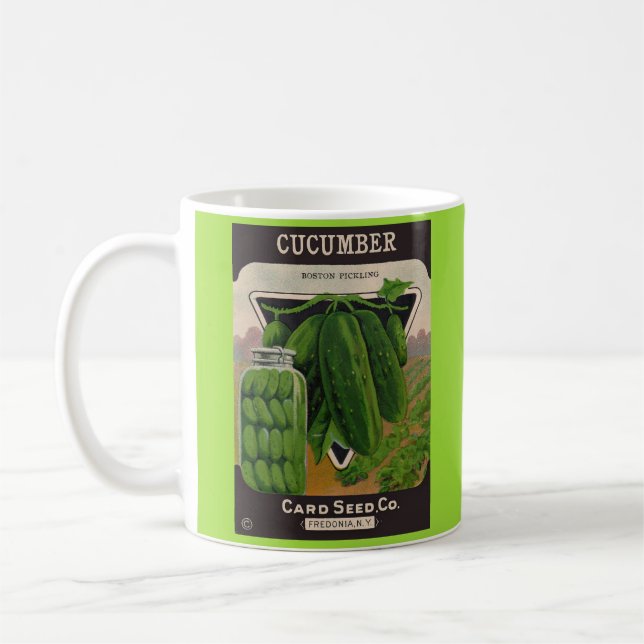 cucumber seeds envelope cover coffee mug (Left)
