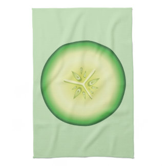 Cucumber Slice Cartoon Illustration Food Kitchen Towel
