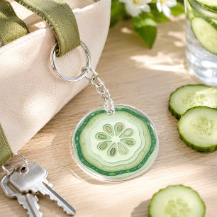 Cucumber Slice  Keychain