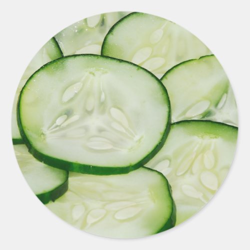 Cucumber Slices Classic Round Sticker