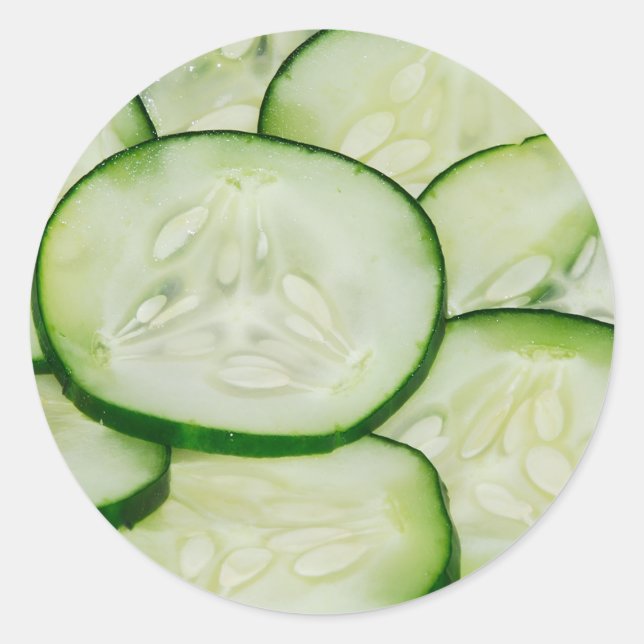 Cucumber Slices Classic Round Sticker (Front)