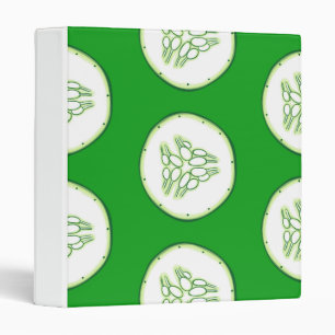 Cucumber slices pattern 3 ring binder