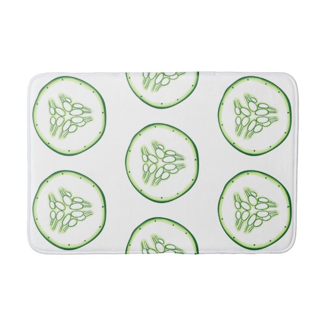 Cucumber slices pattern bathroom mat (Front)