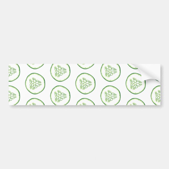Cucumber slices pattern bumper sticker (Front)