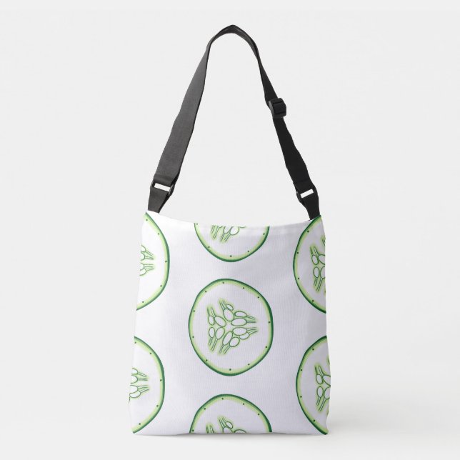 Cucumber slices pattern crossbody bag (Front)