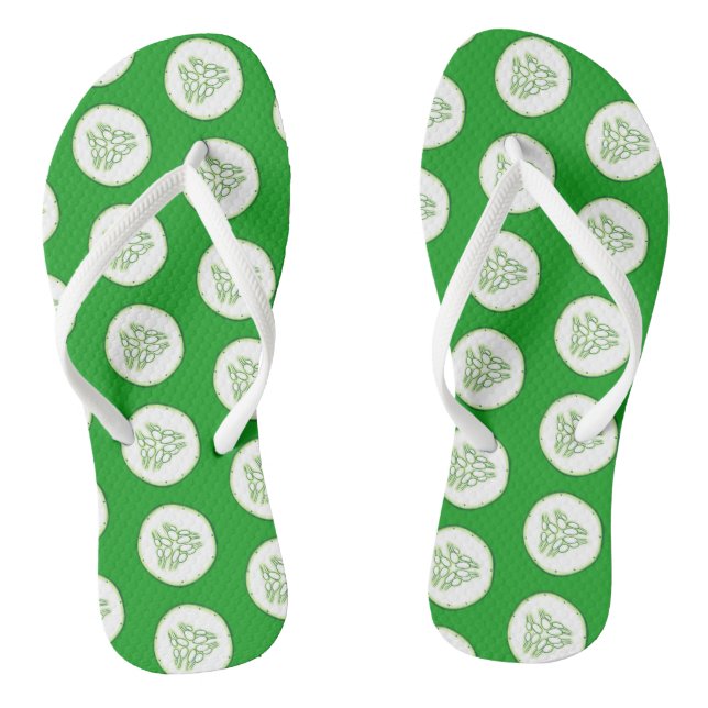 Cucumber slices pattern flip flops (Footbed)
