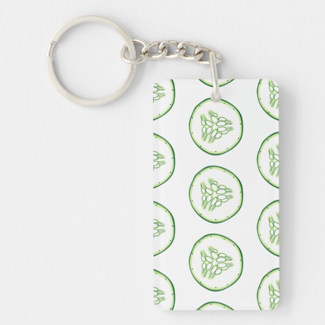 Cucumber slices pattern keychain (Front)