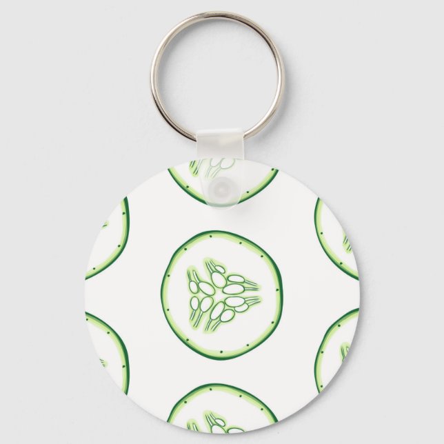 Cucumber slices pattern keychain (Front)