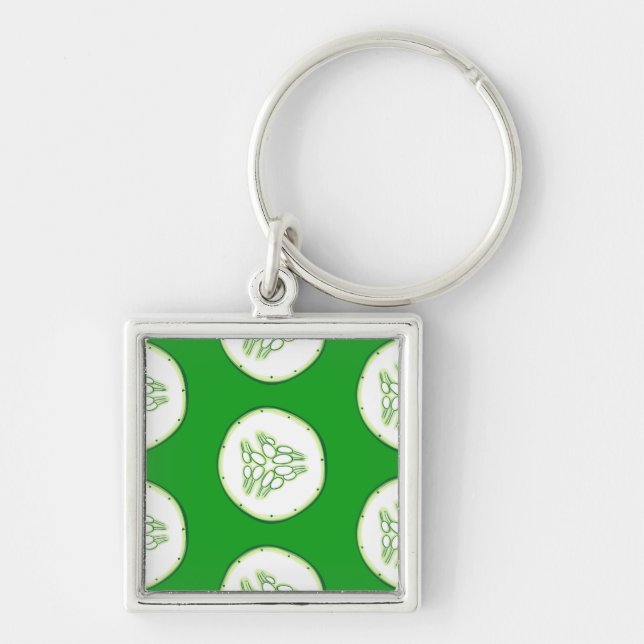 Cucumber slices pattern keychain (Front)