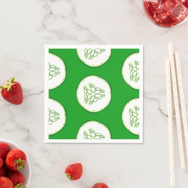 Cucumber slices pattern napkins (Insitu)