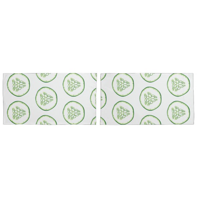 Cucumber slices pattern pillow case (Front-Set)