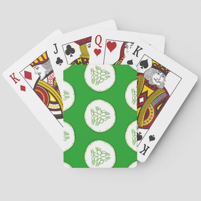 Cucumber slices pattern poker cards (Back)