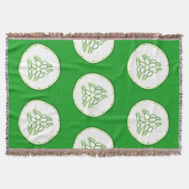 Cucumber slices pattern throw blanket (Front)