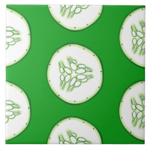 Cucumber slices pattern tile