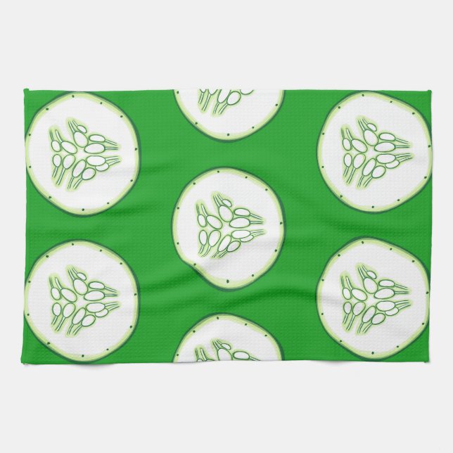 Cucumber slices pattern towel (Horizontal)