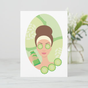 Cucumber Spa Facial Beauty Salon Invitation