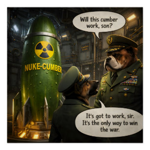 Cucumber the ultimate weapon, funny satire poster
