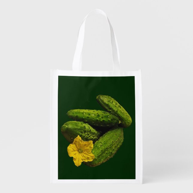 Cucumbers Reusable Grocery Bag (Front)
