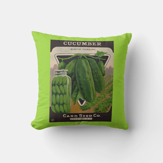 cucumbers seed envelope cover throw pillow (Front)