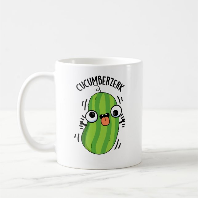 Cucumberserk Funny Berserk Cucumber Pun Coffee Mug (Left)