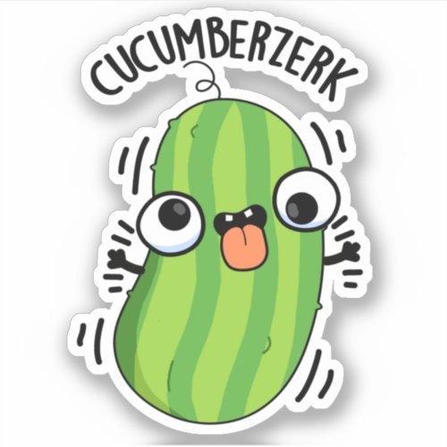 Cucumberzerk Funny Berzerk Veggie Cucumber Pun Sticker