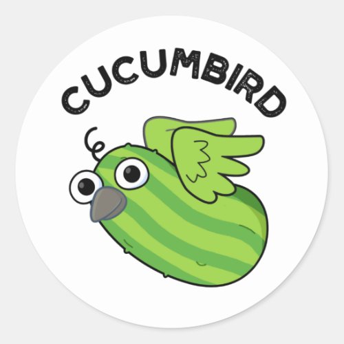 Cucumbird Funny Veggie Cucumber Pun Classic Round Sticker