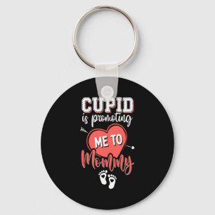 Cud Is Promoting Me To Mommy Valentines Pregnanc Keychain