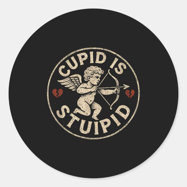 Cud Is Stud Hate Valentines Anti Valentine Stud Cu Classic Round Sticker (Front)