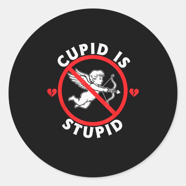 Cud Is Stud Hate Valentines Anti Valentine Stud Cu Classic Round Sticker (Front)