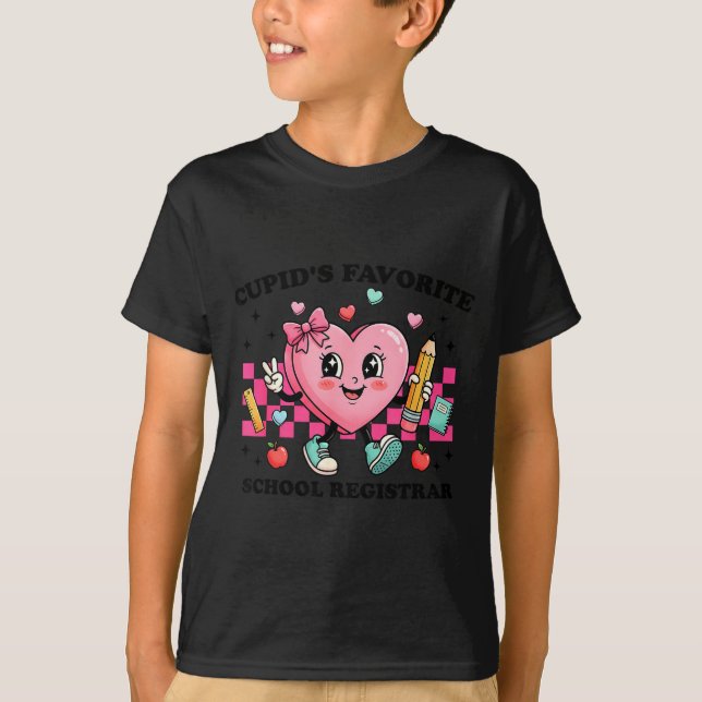 Cud’s Favorite School Registrar Valentines Funny C T-Shirt (Front)