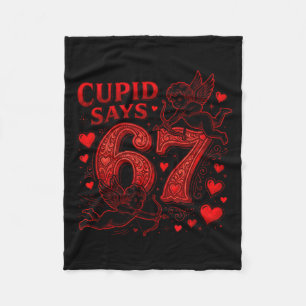 Cud Says 67 Cute Funny Valentines Day 6 7 Couple L Fleece Blanket