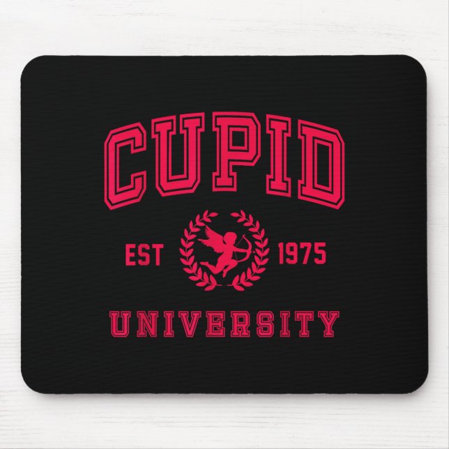 Cud University Cute Cherub Valentines Day Crest  Mouse Pad (Front)