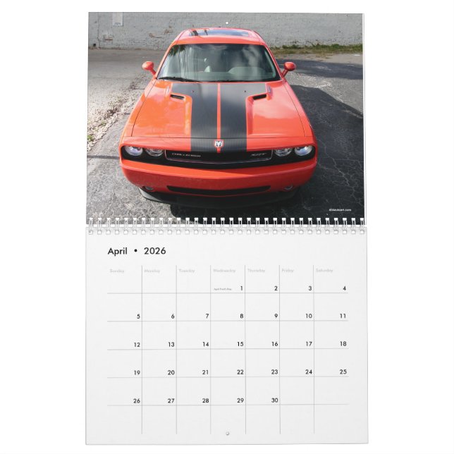 Cuda / Challenger Calendar | Zazzle