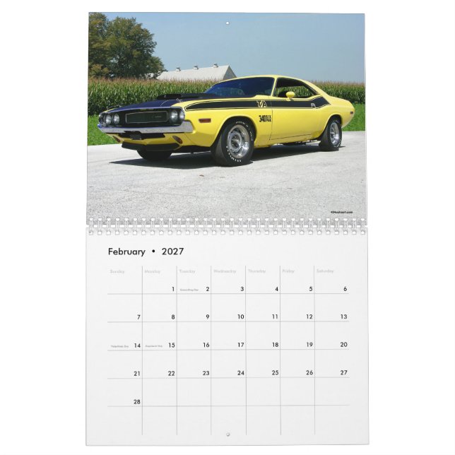 Cuda / Challenger Calendar | Zazzle