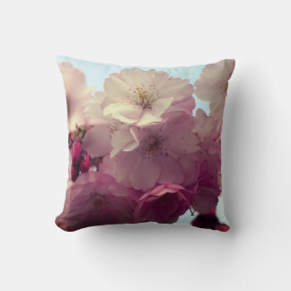 Cudde with cherry flowers — Photo Throw Pillow