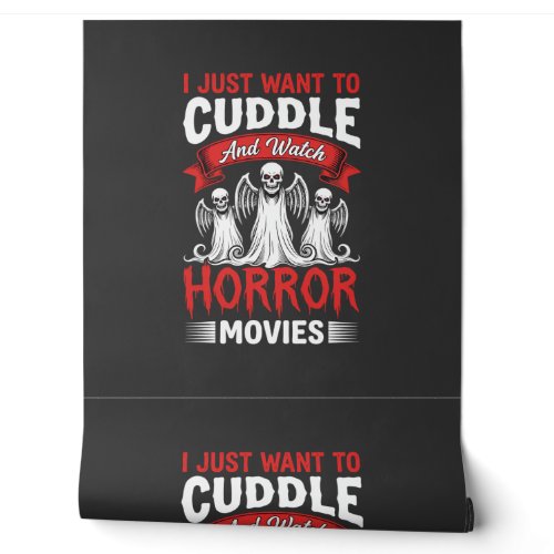 Cuddle and Watch Horror Movies Skeleton Halloween  Wallpaper