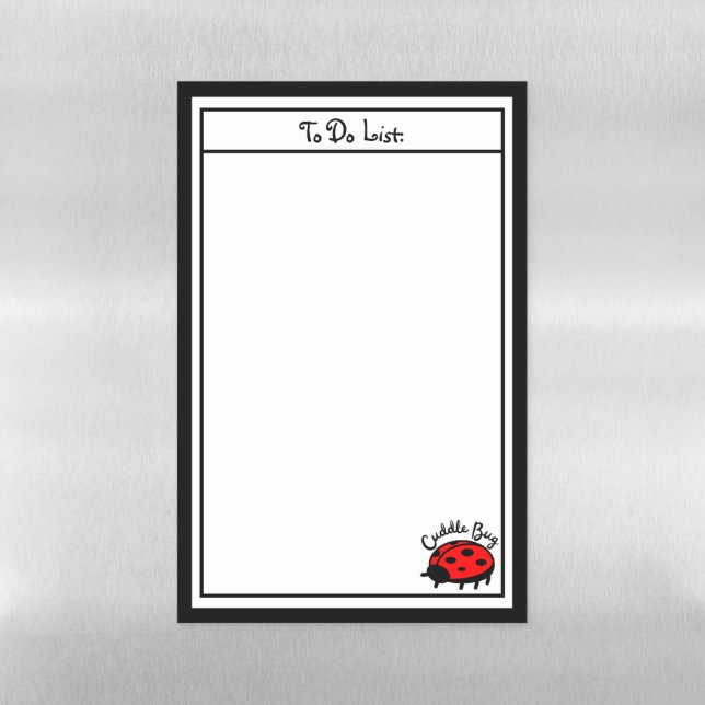 Cuddle Bug Ladybug | Cute Dry Erase Magnetic Sheet (Vertical)