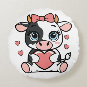 Cuddle Cow Round Pillow