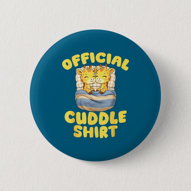 Cuddle Cute Giraffes Couple Valentine's Day  Button (Front)