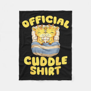 Cuddle Cute Giraffes Couple Valentine's Day Fleece Blanket