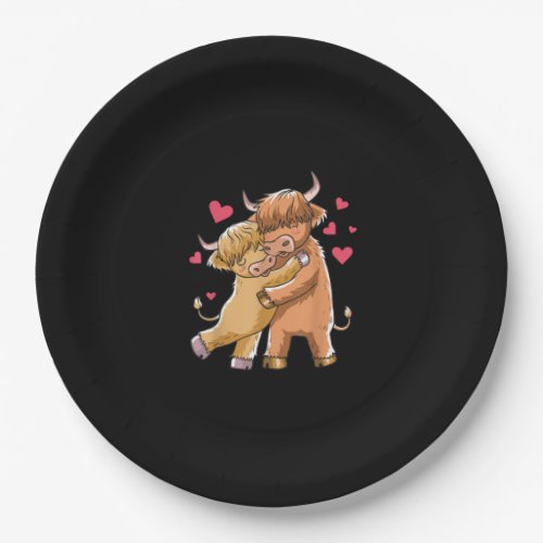 Cuddle Highland Cattle Scottish Cow Farmers Gift Paper Plates